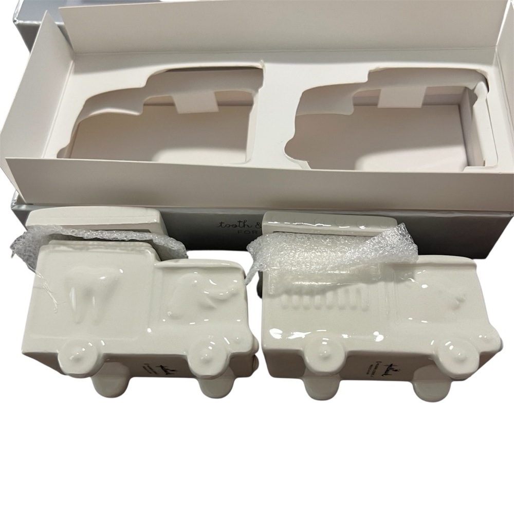Hallmark Tooth And Curl Set Ceramic Train NEW In Original Box